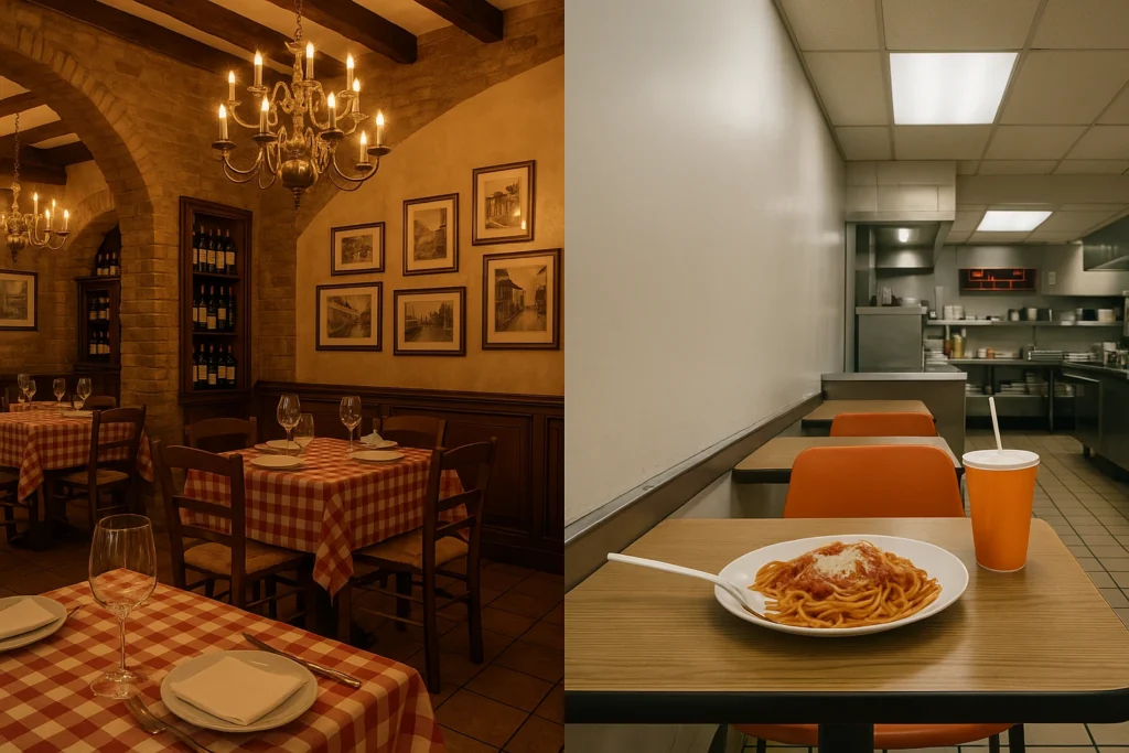 authentic versus modern Italian restaurants