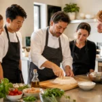 Culinary instructor teaching students