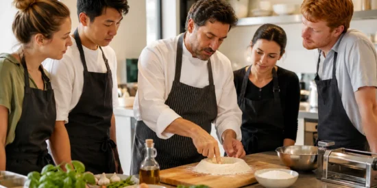Culinary instructor teaching students