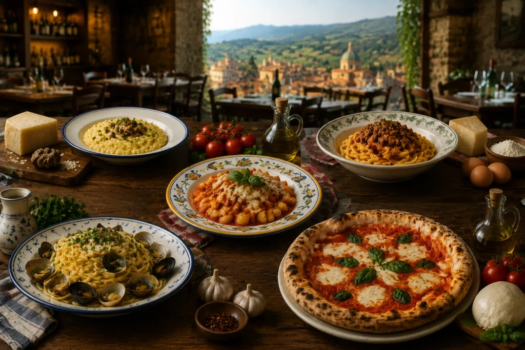 Geography clearly influences the italian menu